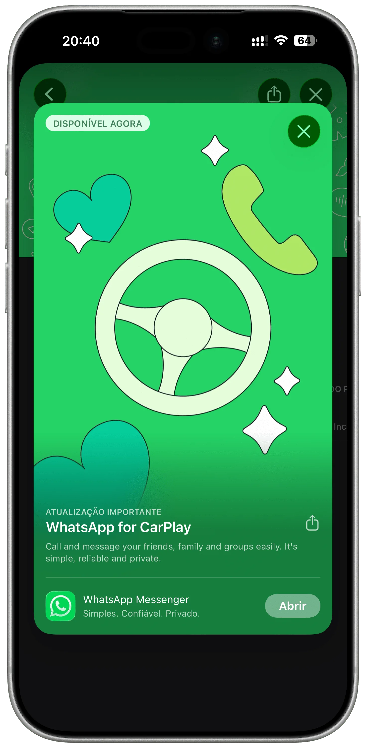 WhatsApp Nativo no CarPlay: Meta Acelera Conexão no Carro