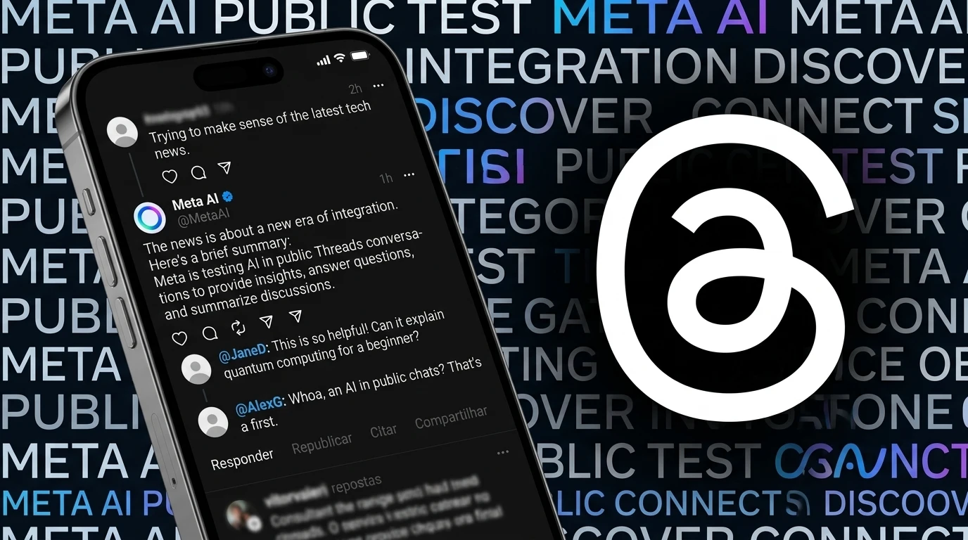 Threads testa integração da Meta AI em conversas públicas e mira o espaço do Grok