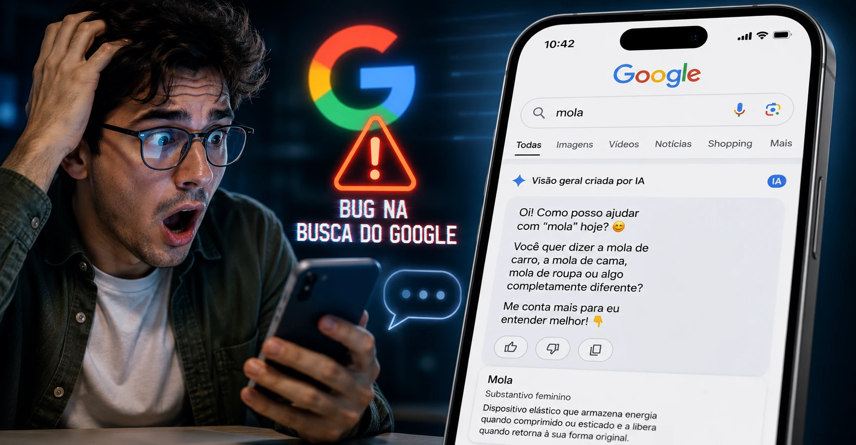 Bug faz nova busca do Google “quebrar” ao digitar certas palavras
