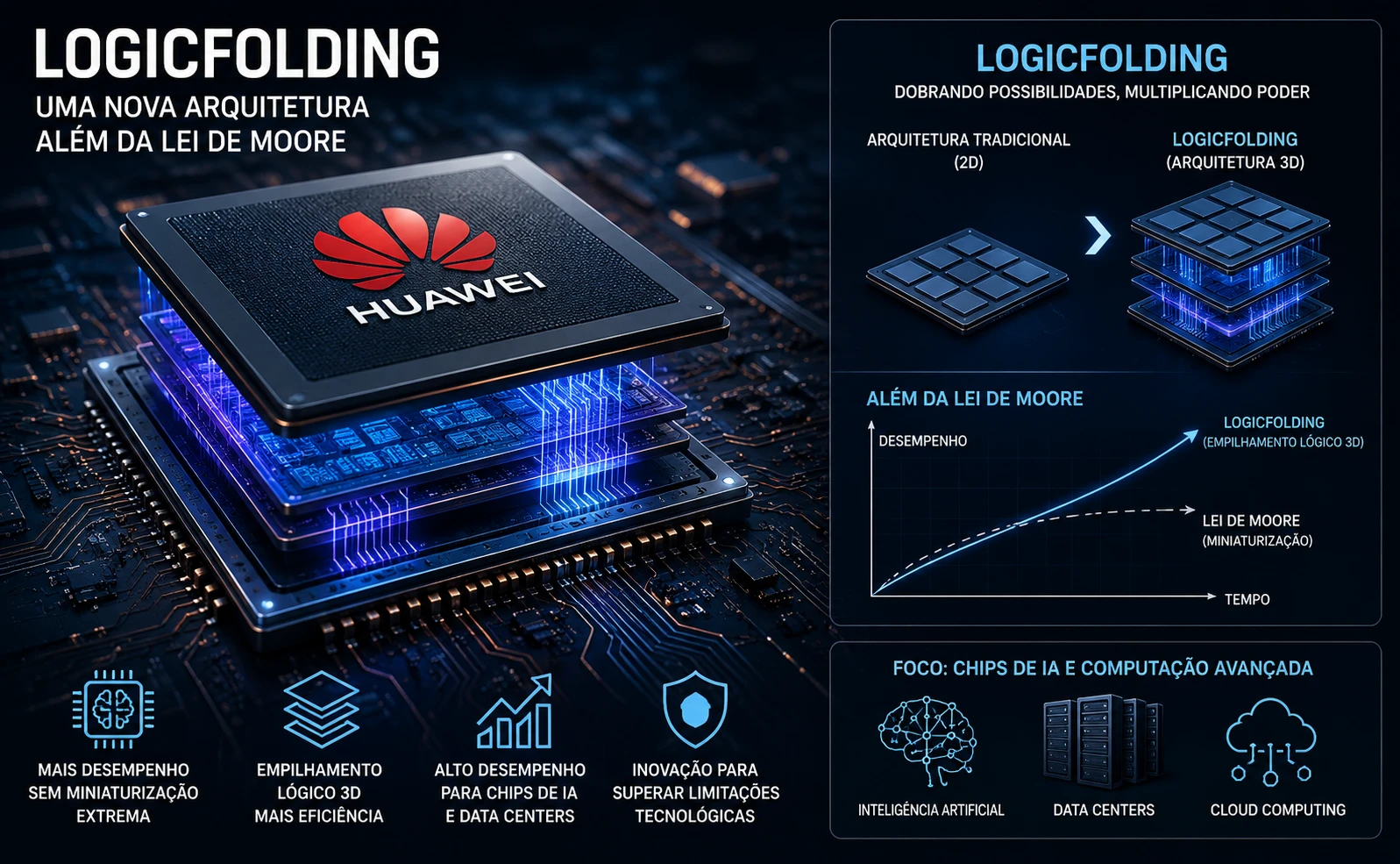 Huawei quer “dobrar” chips para driblar um limite da tecnologia