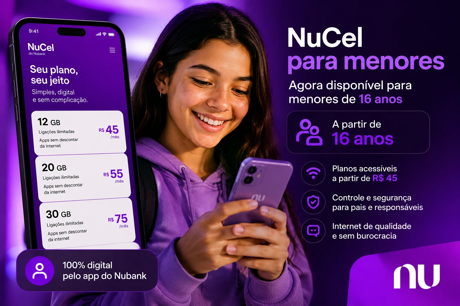 Nubank libera plano de celular para jovens e revela valores do NuCel