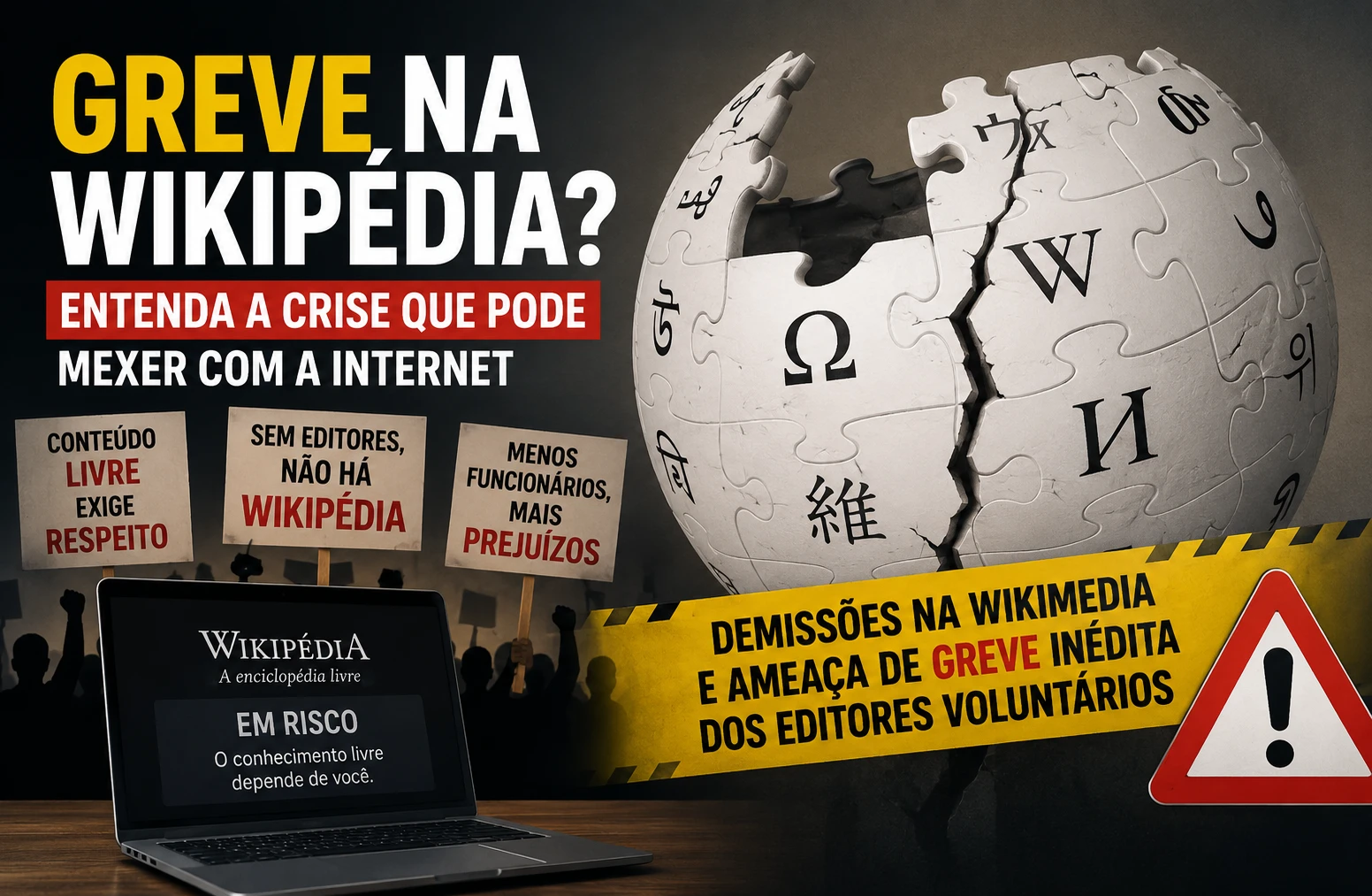 Crise na Wikipédia cresce com ameaça de greve histórica dos editores