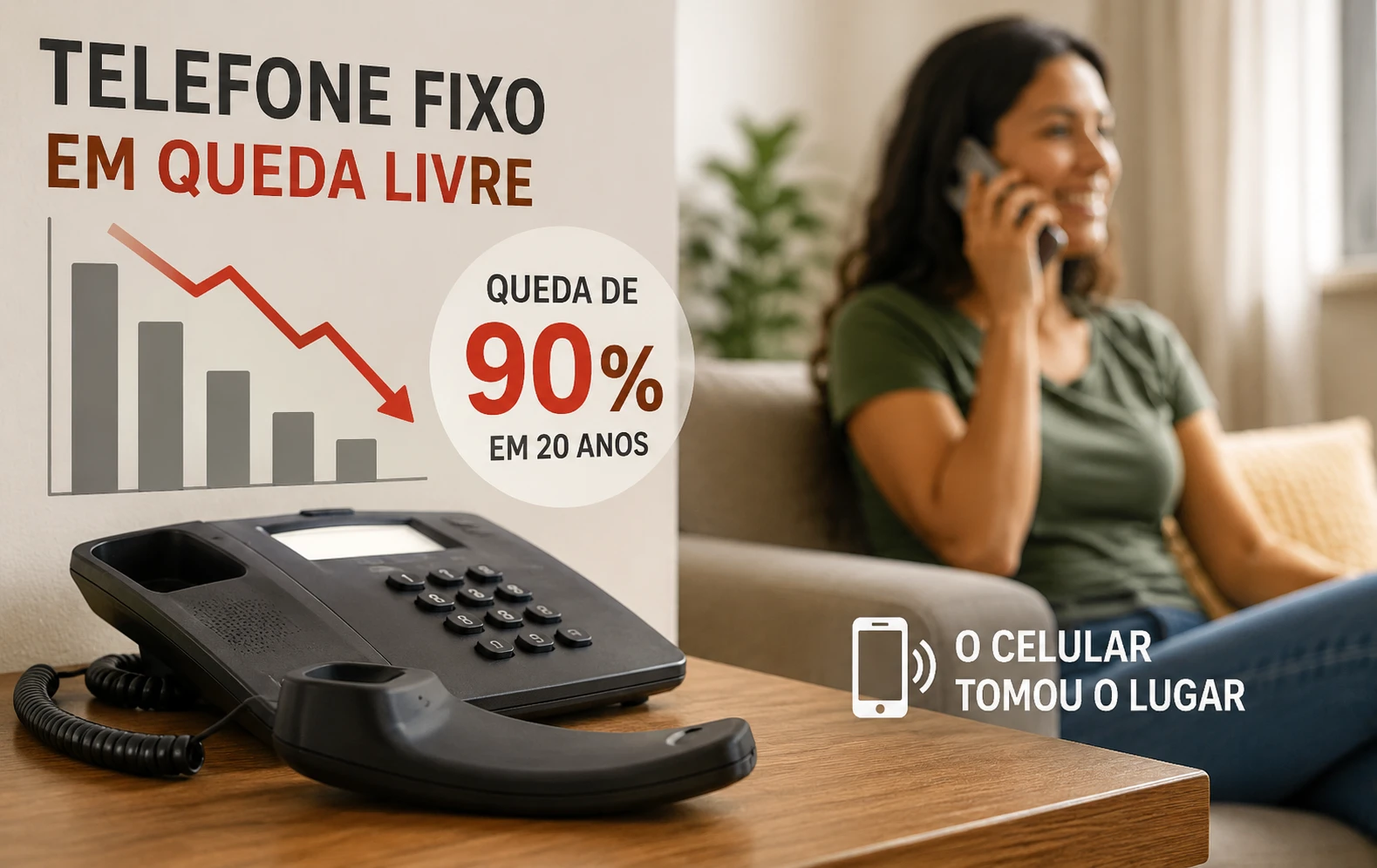 Telefone fixo está perto da extinção nos lares brasileiros