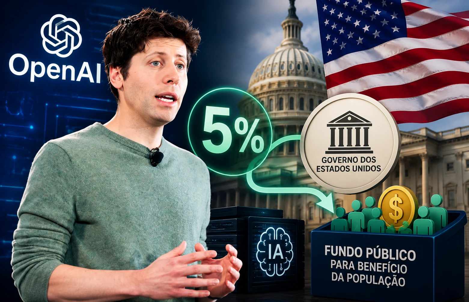 OpenAI pode entregar 5% da empresa ao governo dos EUA