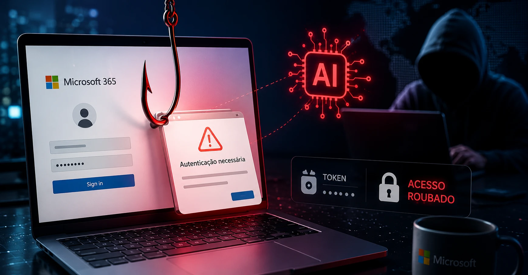 Golpe de phishing ARToken usa IA para roubar tokens de acesso ao Microsoft 365