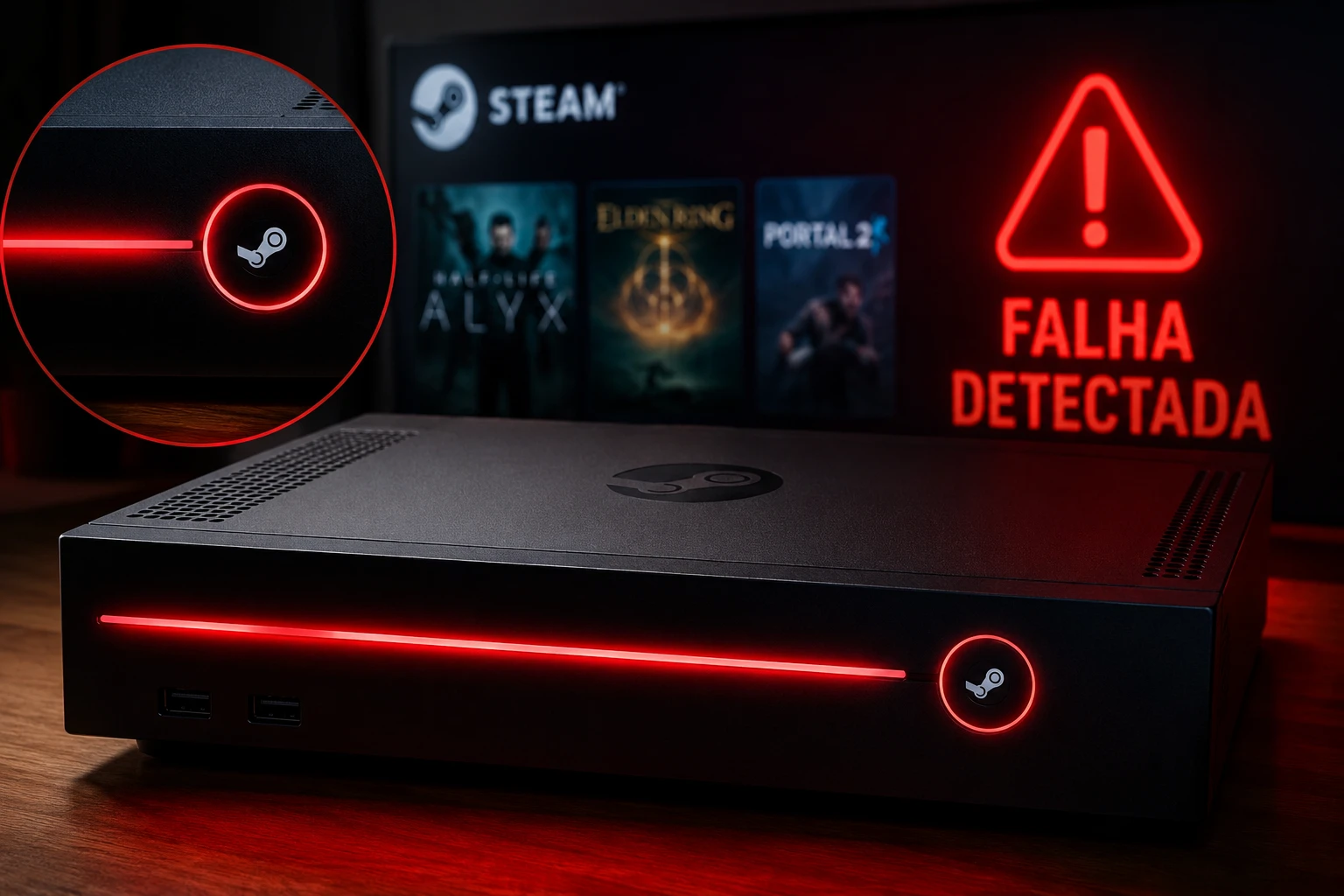 Steam Machine tem relatos de falha indicada por luz vermelha no painel frontal